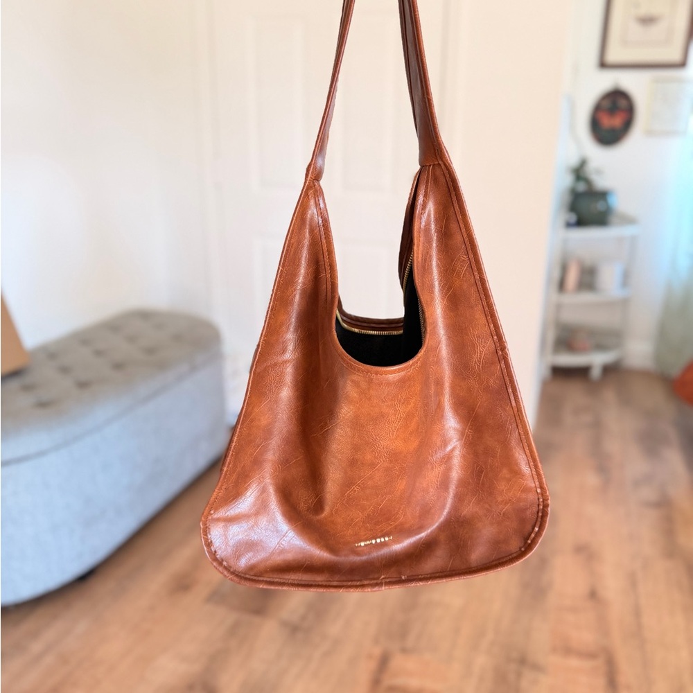 Elegant Brown Vegan Leather Tote Bag